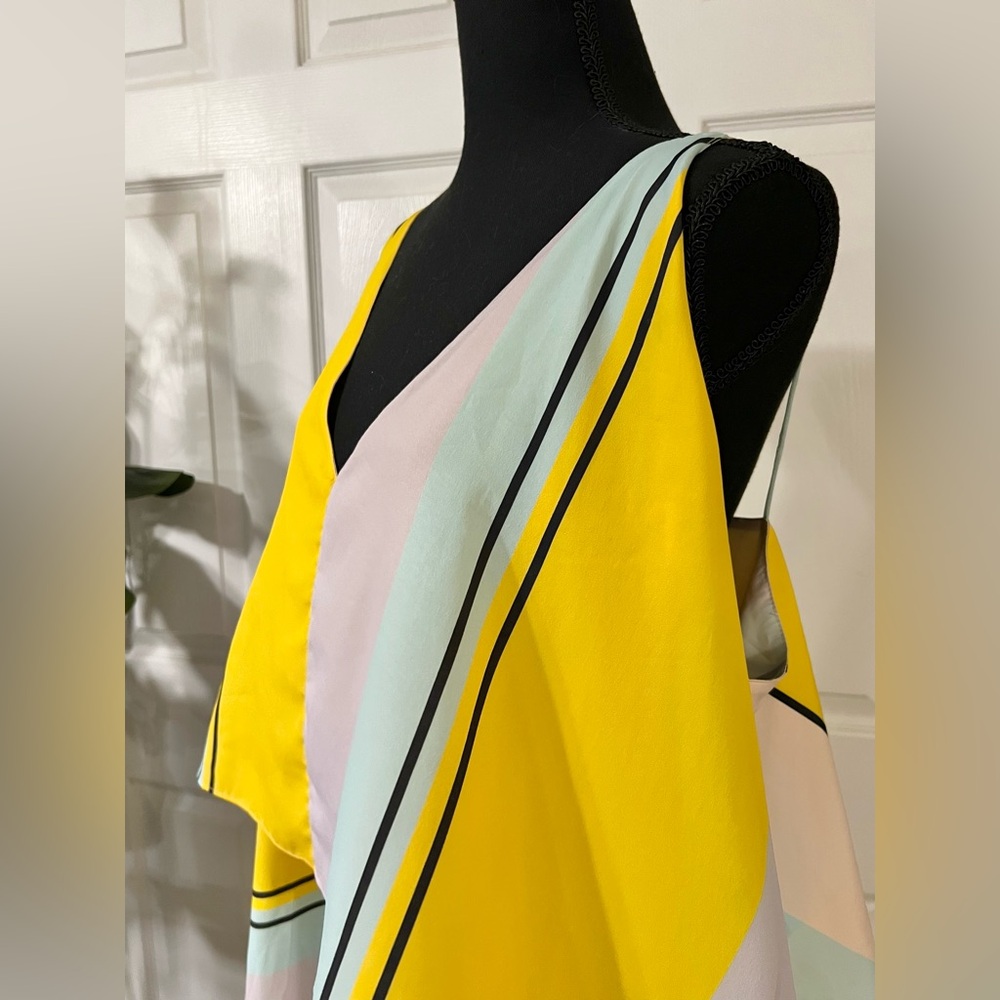 Asos Multicolored/Yellow Striped Crop Top Maxi Dress | NWOT Plus Size US 22 - Picture 4 of 9